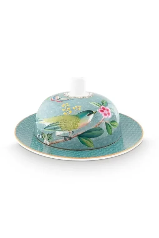 Blushing Birds Botervloot Rond Blue