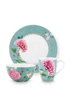 Blushing Birds Ontbijt Set/3 Blue