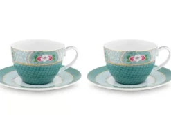 Blushing Birds Set/2 Cappuccino Kop & Schotel
