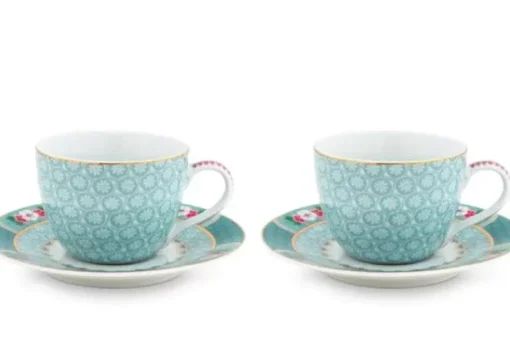Blushing Birds Set/2 Espresso Kop & Schotel