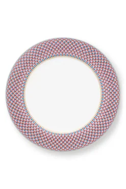 Flower Festival Dinerbord Rood/Lichtblauw 26.5 Cm