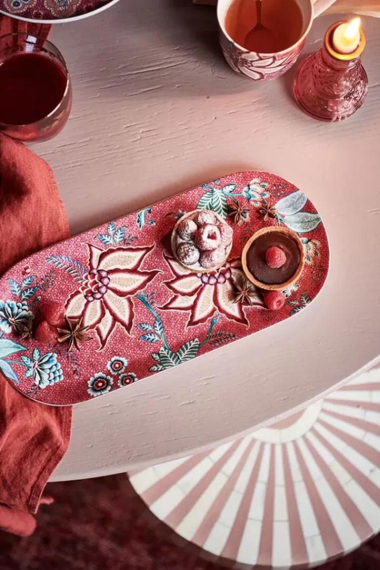 Flower Festival Rechthoekig Taartplateau Donker