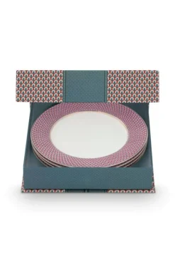 Flower Festival Set/4 Dinerborden Rood/Licht 26.5Cm