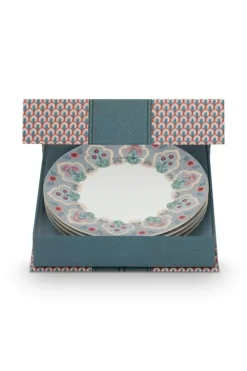 Flower Festival Set/4 Ontbijtborden Licht 21Cm