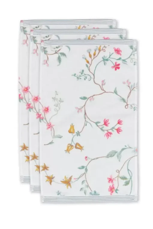 Gastendoek Set/3 Les Fleurs 30X50 Cm