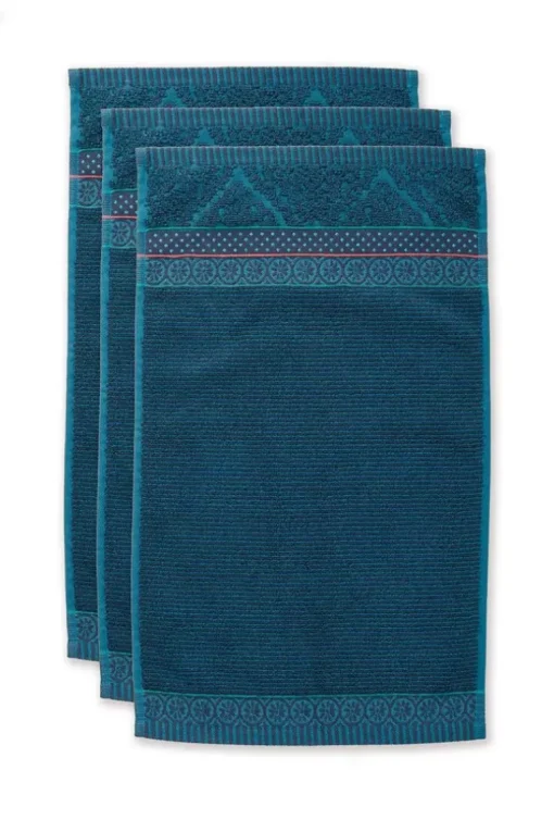 Gastendoek Set/3 Soft Zellige Donker 30X50 Cm