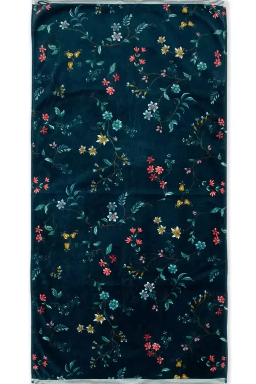 Grote Handdoek Les Fleurs Donker 70X140 Cm