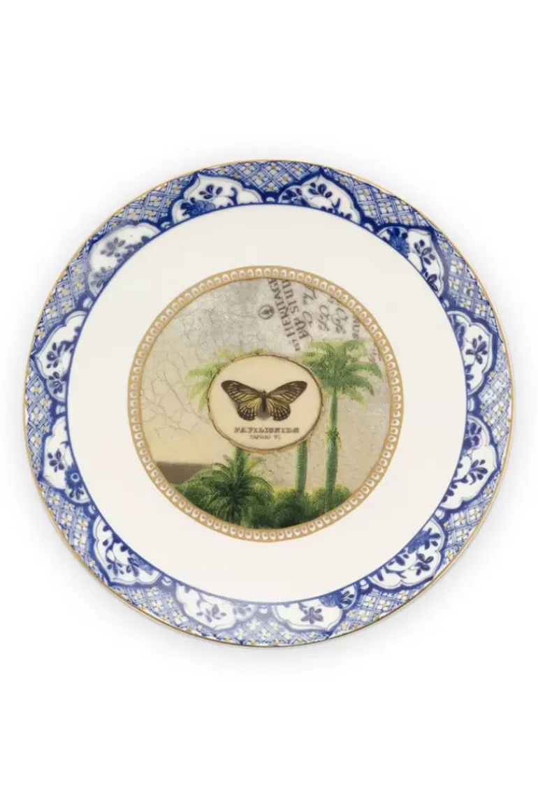 Heritage Gebaksbord Vlinder Blauw 15 Cm