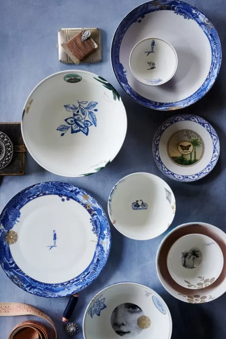 Heritage Gebaksbord Vlinder Blauw 15 Cm