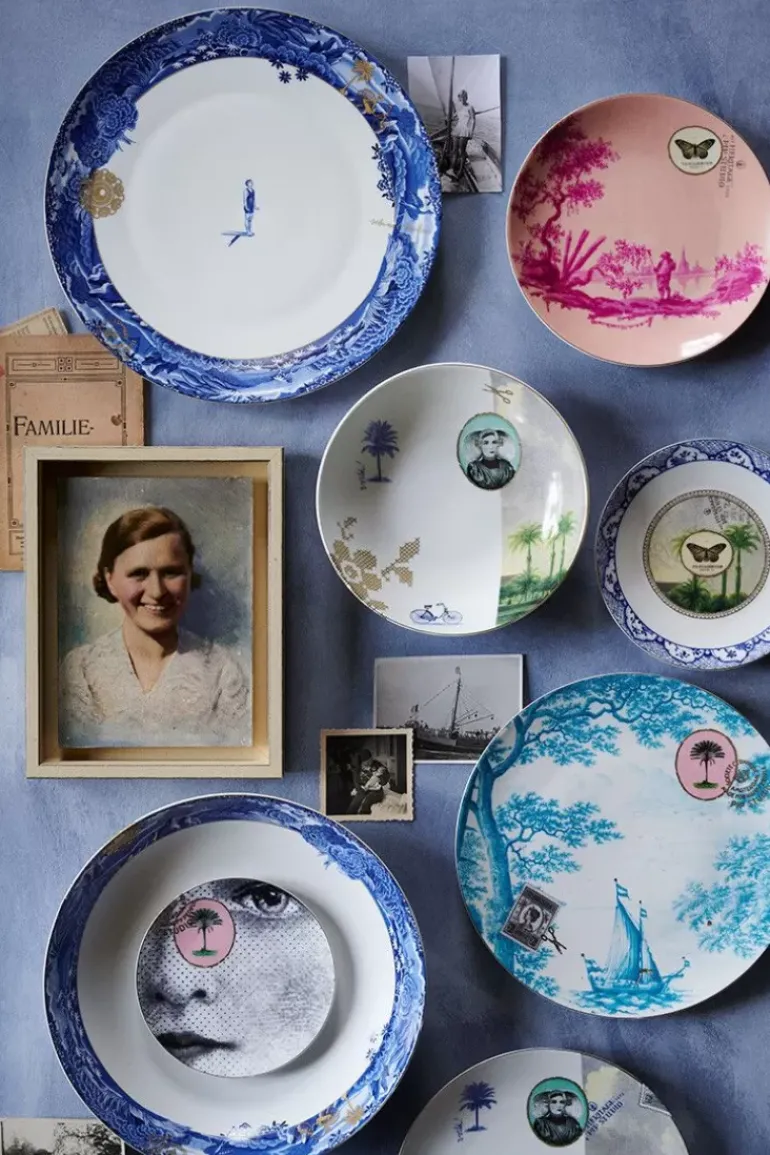 Heritage Petit Four Gezicht Zwart/Wit 12 Cm