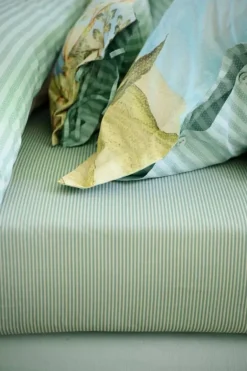 Hoeslaken Duo Stripe Khaki