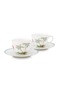 Jolie Set/2 Espresso Kop & Schotel Dots Gold