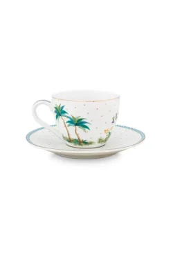 Jolie Set/2 Espresso Kop & Schotel Dots Gold
