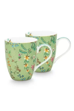 Jolie Set/2 Mokken Groot Bloemen