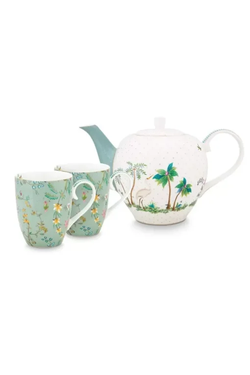 Jolie Set/3 Thee Set Groot Flowers
