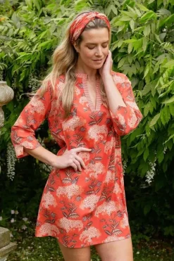 Jurk Flora Firenze Koraal