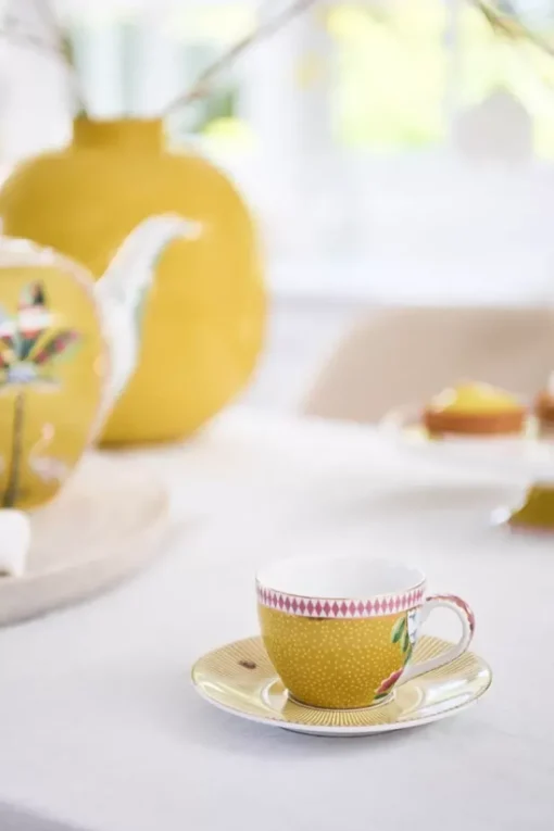 La Majorelle Espresso Kop & Schotel Geel