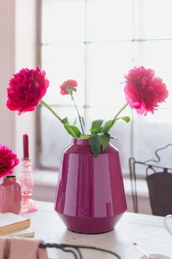 Metalen Vaas Roze 29 Cm