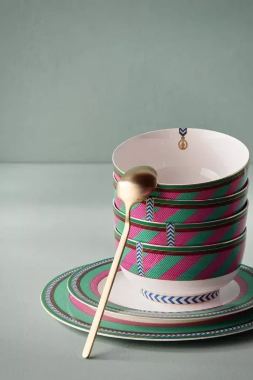 Pip Chique Stripes Dinerbord Roze/Groen 28Cm