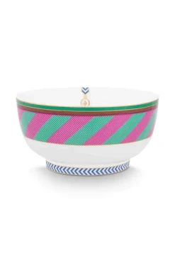Pip Chique Stripes Kom Roze/Groen 15.5Cm