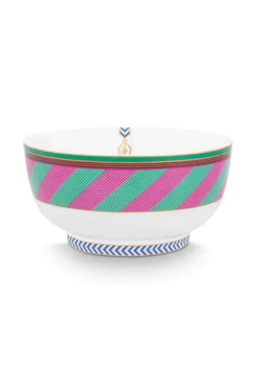 Pip Chique Stripes Kom Roze/Groen 15.5Cm