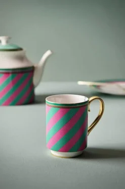 Pip Chique Stripes Mok Groot Roze/Groen 350Ml