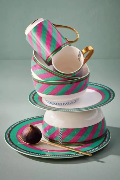 Pip Chique Stripes Mok Groot Roze/Groen 350Ml