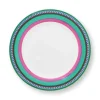 Pip Chique Stripes Ontbijtbord Roze/Groen 23Cm