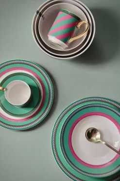 Pip Chique Stripes Ontbijtbord Roze/Groen 23Cm