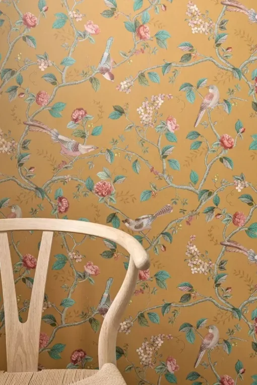 Pip Studio Good Nightingale Vliesbehang Oker