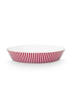 Royal Stripes Diep Bord Donkerroze 21.5Cm