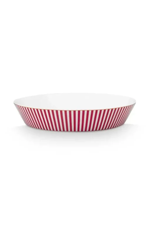 Royal Stripes Diep Bord Donkerroze 21.5Cm
