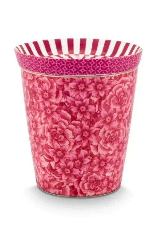 Royal Stripes Mok Bloemen & Theetip Donker