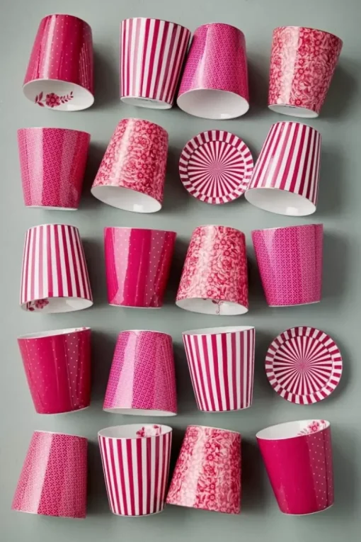 Royal Stripes Mok Bloemen & Theetip Donker