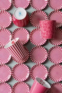 Royal Stripes Mok Bloemen & Theetip Donker