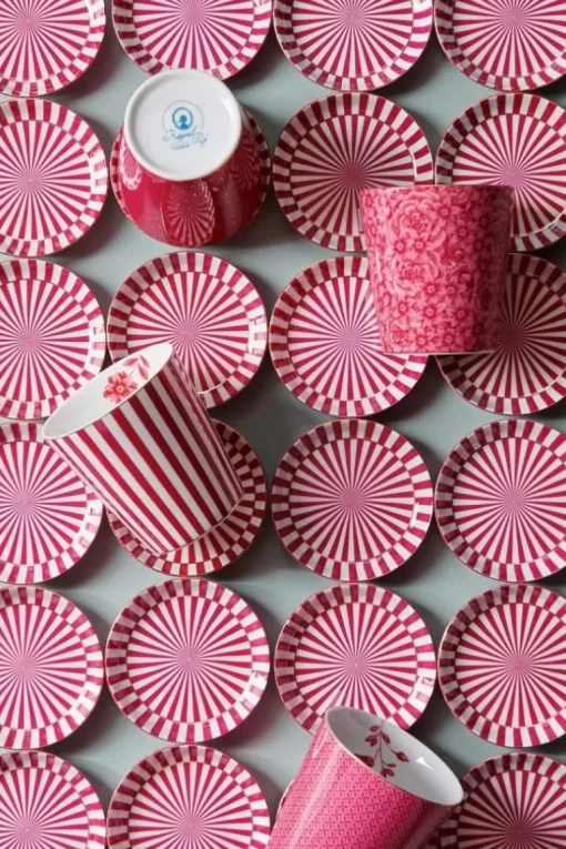 Royal Stripes Mok Bloemen & Theetip Donker