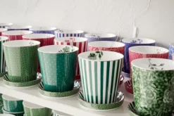 Royal Stripes Mok Stippen & Theetip Groen