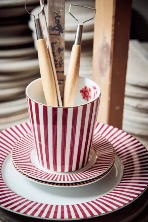 Royal Stripes Petit Four Donkerroze 12Cm