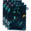 Washandje Set/3 Les Fleurs Donker 16X22 Cm