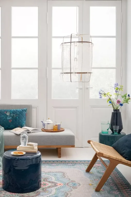 Water Glas Gedraaid Blauw