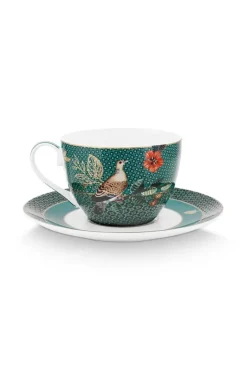 Winter Wonderland Cappuccino Kop & Schotel Groen