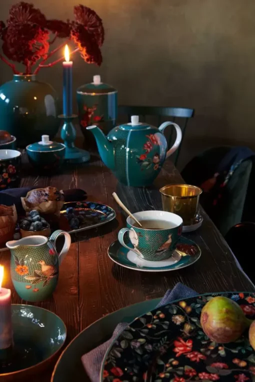 Winter Wonderland Cappuccino Kop & Schotel Groen