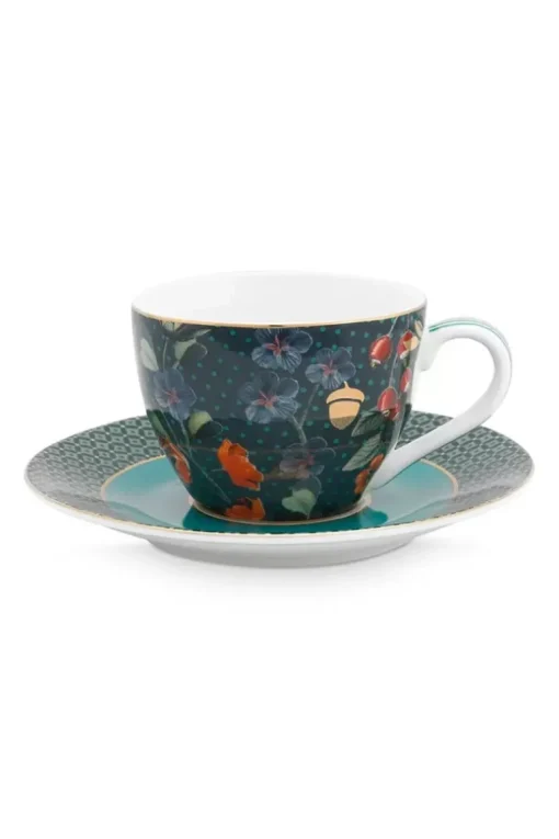 Winter Wonderland Espresso Kop & Schotel Donkerblauw
