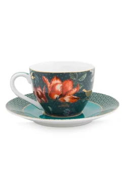 Winter Wonderland Espresso Kop & Schotel Donkerblauw