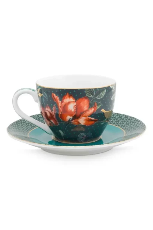 Winter Wonderland Espresso Kop & Schotel Donkerblauw
